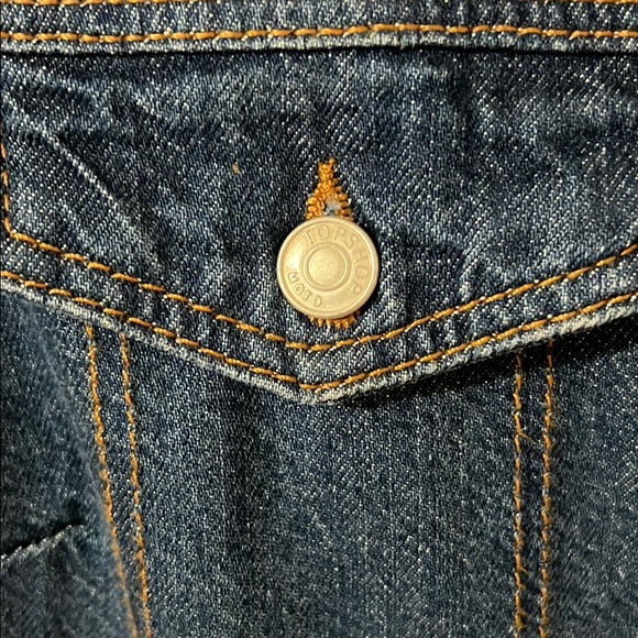 Topshop Moto Denim Jean Long Sleeve Dress Size 10 - Picture 5 of 8